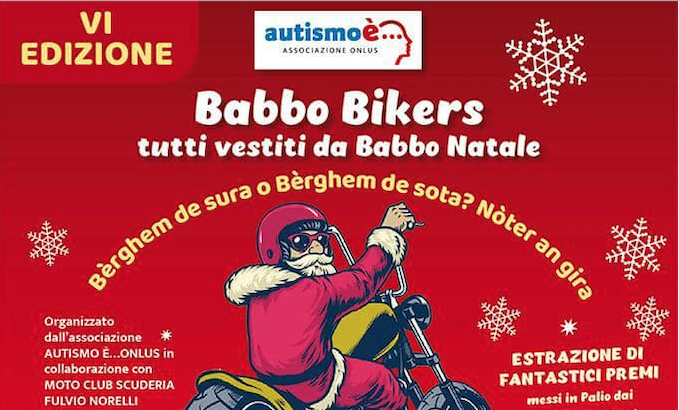 Babbo Natale risale in sella alla moto per portare un dono speciale alle famiglie con persone autistiche